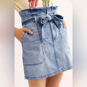 Free People Splendor In The Grass Jean Skirt Size 12